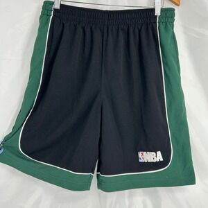 Mens Athletic Basketball Shorts Black Green Mesh Colorblock NBA Elevation Large